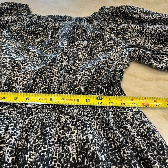 NEW GAP‎ | Puff Sleeve Black and White Smocked Waist Dress | Women’s Large - Picture 8 of 12
